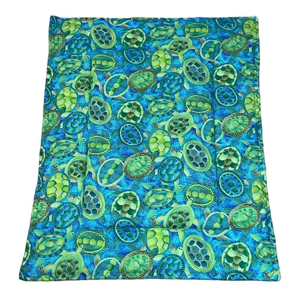 Dog Pet Cat Mat/Bed, Green Teal Turtles, 18 x 24